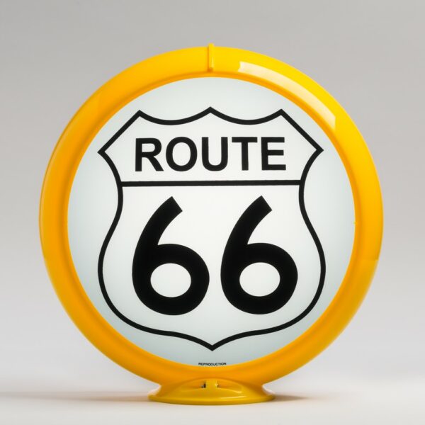 Route 66 13.5" Gas Pump Globe with yellow plastic body