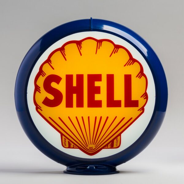 Shell 13.5" Gas Pump Globe with dark blue plastic body