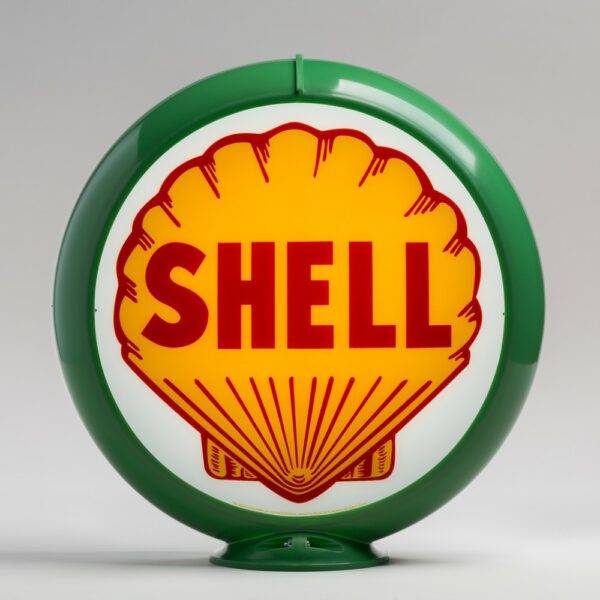 Shell 13.5" Gas Pump Globe with green plastic body