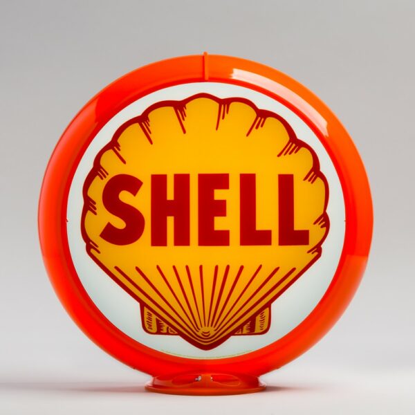 Shell 13.5" Gas Pump Globe with orange plastic body