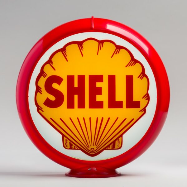 Shell 13.5" Gas Pump Globe with red plastic body