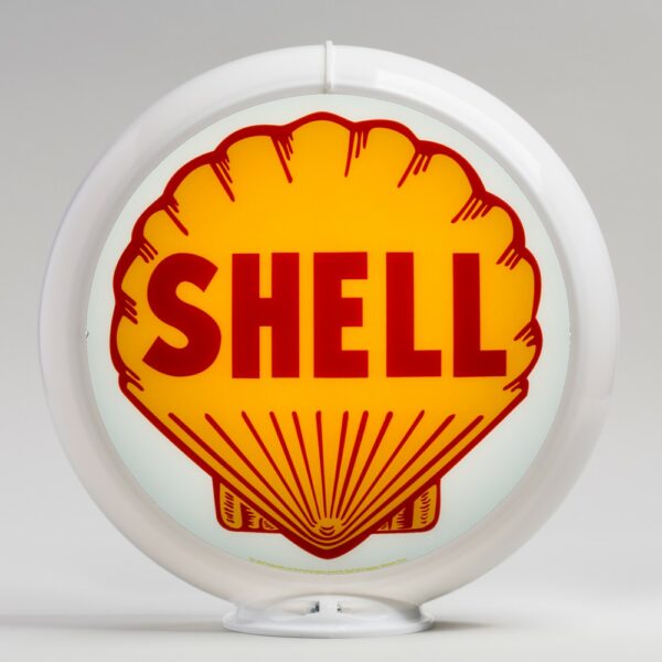 Shell 13.5" Gas Pump Globe with white plastic body