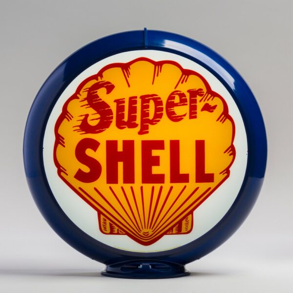 Super Shell 13.5" Gas Pump Globe with dark blue plastic body