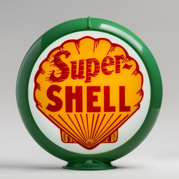 Super Shell 13.5" Gas Pump Globe with green plastic body