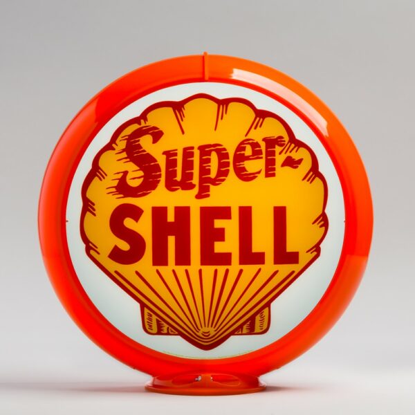 Super Shell 13.5" Gas Pump Globe with orange plastic body