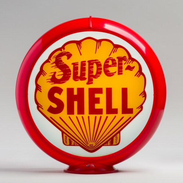 Super Shell 13.5" Gas Pump Globe with red plastic body