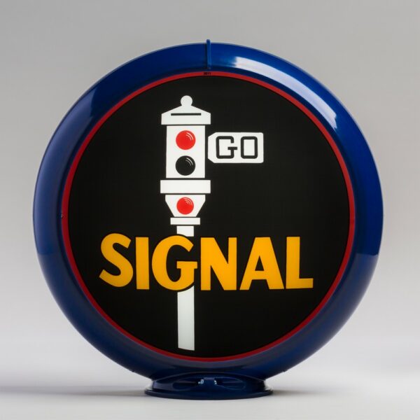 Signal 13.5" Gas Pump Globe with dark blue plastic body