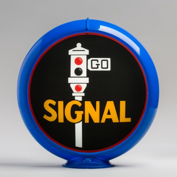 Signal 13.5" Gas Pump Globe with light blue plastic body