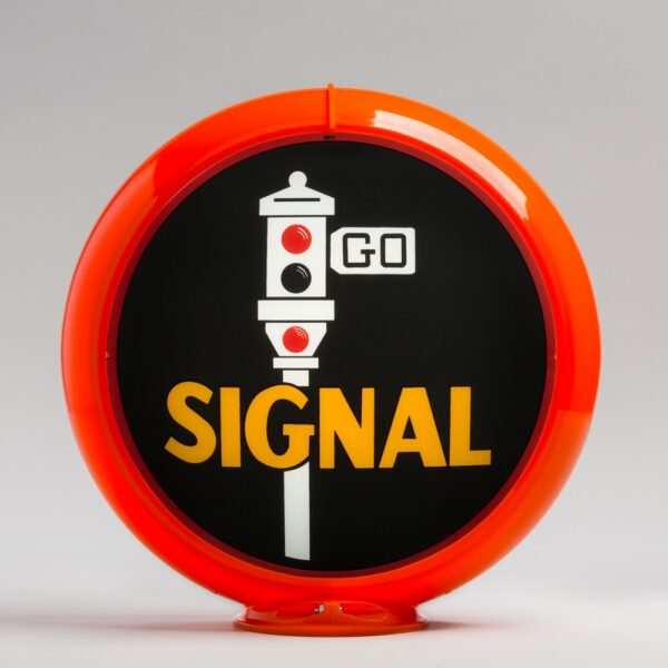 Signal 13.5" Gas Pump Globe with orange plastic body