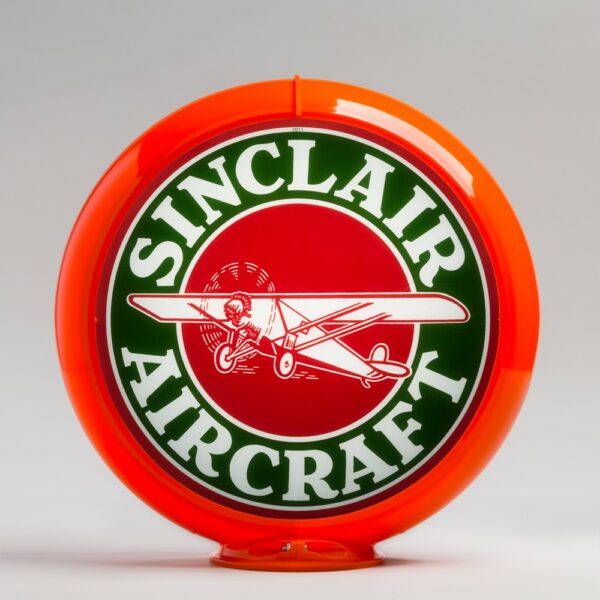 Sinclair Aircraft 13.5" Gas Pump Globe with orange plastic body