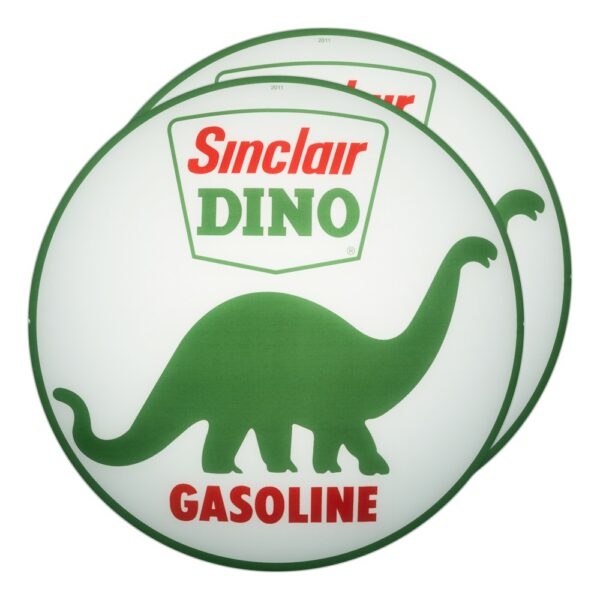 Sinclair Dino 13.5" Gas Pump Globe lens pair