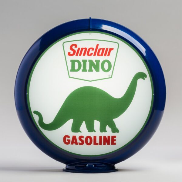 Sinclair Dino 13.5" Gas Pump Globe with dark blue plastic body