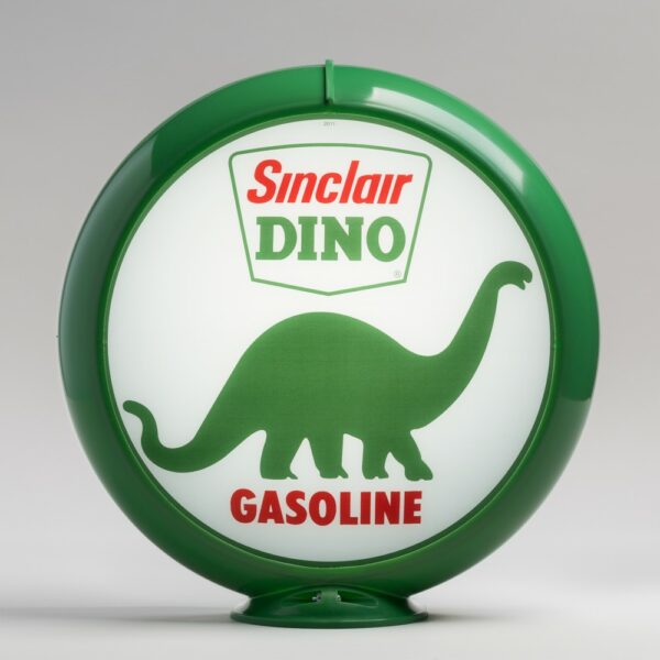 Sinclair Dino 13.5" Gas Pump Globe with green plastic body