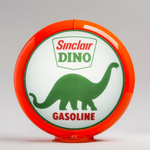 Sinclair Dino 13.5" Gas Pump Globe with orange plastic body