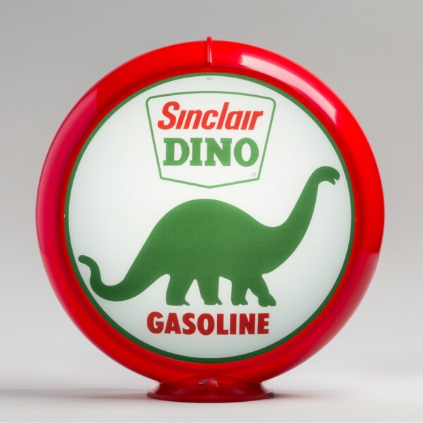 Sinclair Dino 13.5" Gas Pump Globe with red plastic body