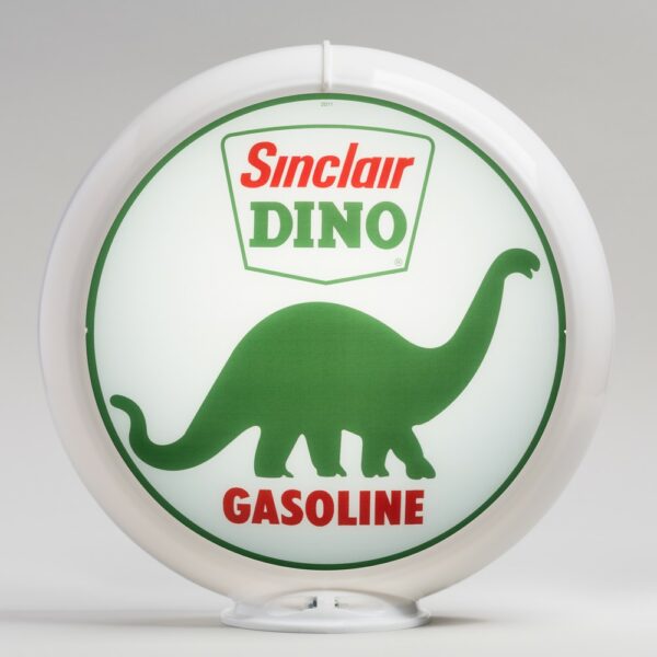 Sinclair Dino 13.5" Gas Pump Globe with white plastic body