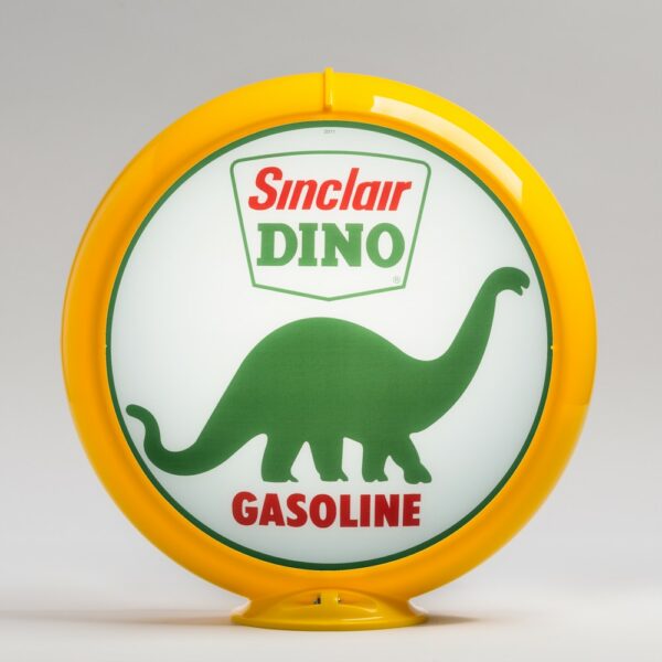 Sinclair Dino 13.5" Gas Pump Globe with yellow plastic body