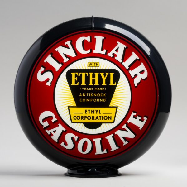 Sinclair Ethyl 13.5" Gas Pump Globe with black plastic body