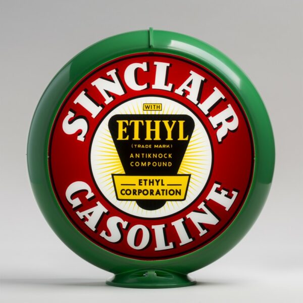 Sinclair Ethyl 13.5" Gas Pump Globe with green plastic body