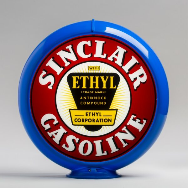 Sinclair Ethyl 13.5" Gas Pump Globe with light blue plastic body