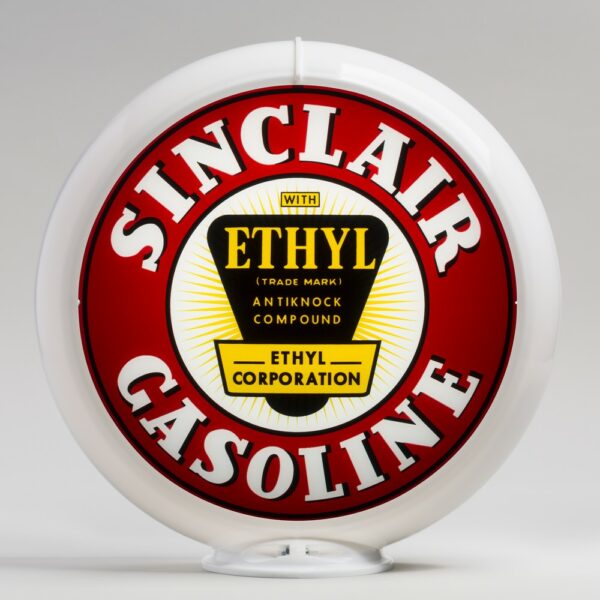 Sinclair Ethyl 13.5" Gas Pump Globe with white plastic body