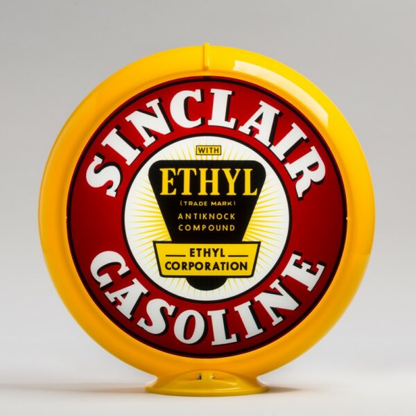 Sinclair Ethyl 13.5" Gas Pump Globe with yellow plastic body
