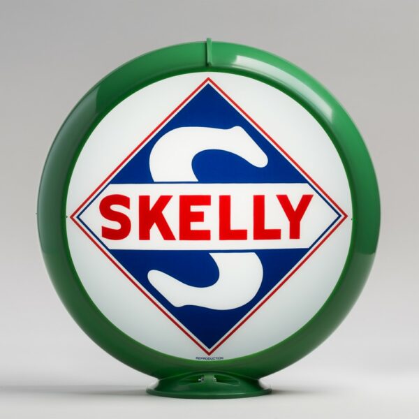 Skelly 13.5" Gas Pump Globe with green plastic body