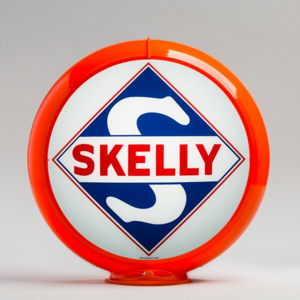 Skelly 13.5" Gas Pump Globe with orange plastic body