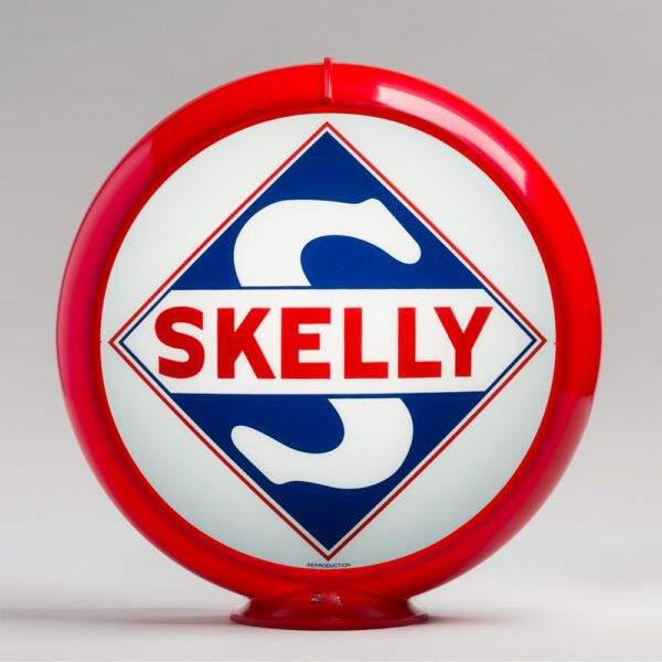 Skelly 13.5" Gas Pump Globe with red plastic body