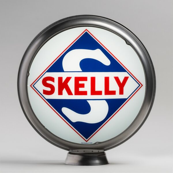 Skelly 13.5" Gas Pump Globe with unpainted steel body