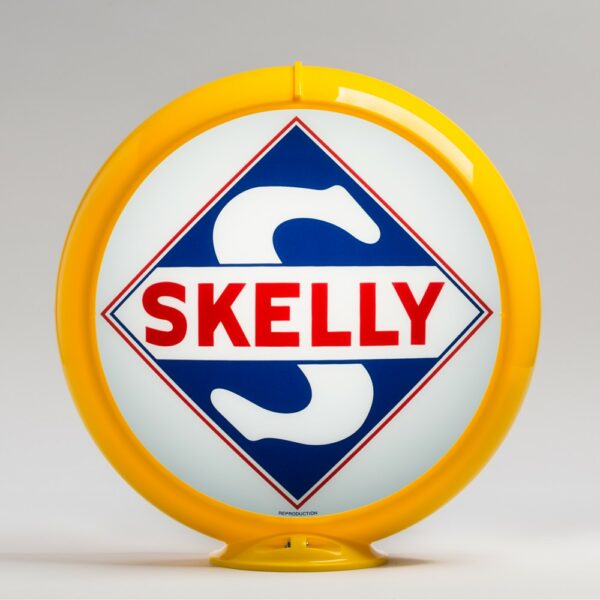 Skelly 13.5" Gas Pump Globe with yellow plastic body