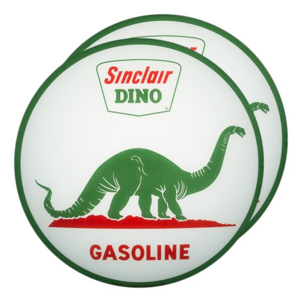 Sinclair Dino on Land 13.5" Gas Pump Globe lens pair