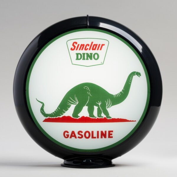 Sinclair Dino on Land 13.5" Gas Pump Globe with black plastic body