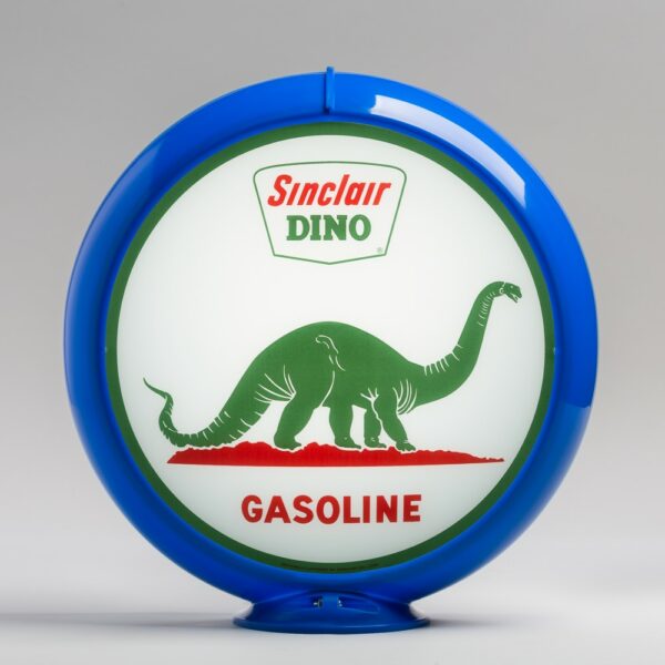 Sinclair Dino on Land 13.5" Gas Pump Globe with light blue plastic body