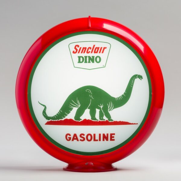 Sinclair Dino on Land 13.5" Gas Pump Globe with red plastic body