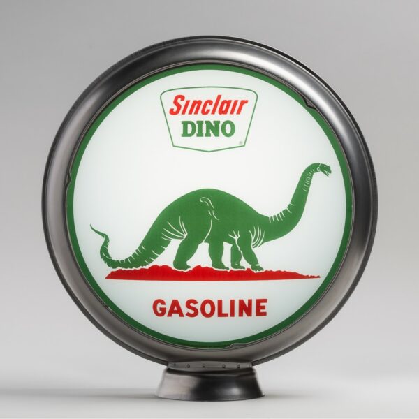 Sinclair Dino on Land 13.5" Gas Pump Globe with unpainted steel body