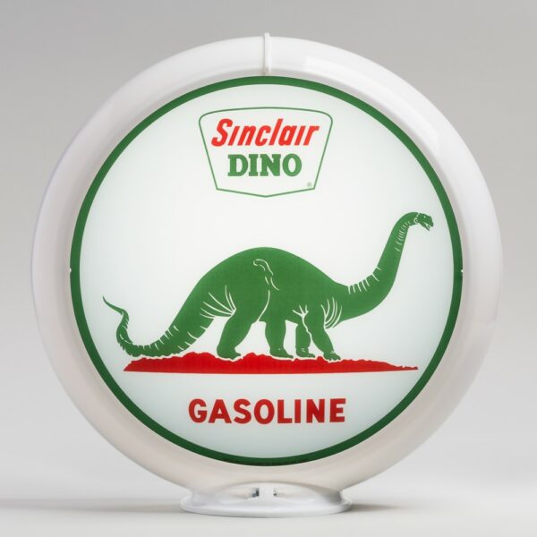 Sinclair Dino on Land 13.5" Gas Pump Globe with white plastic body