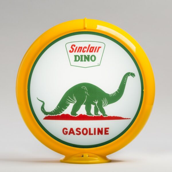 Sinclair Dino on Land 13.5" Gas Pump Globe with yellow plastic body