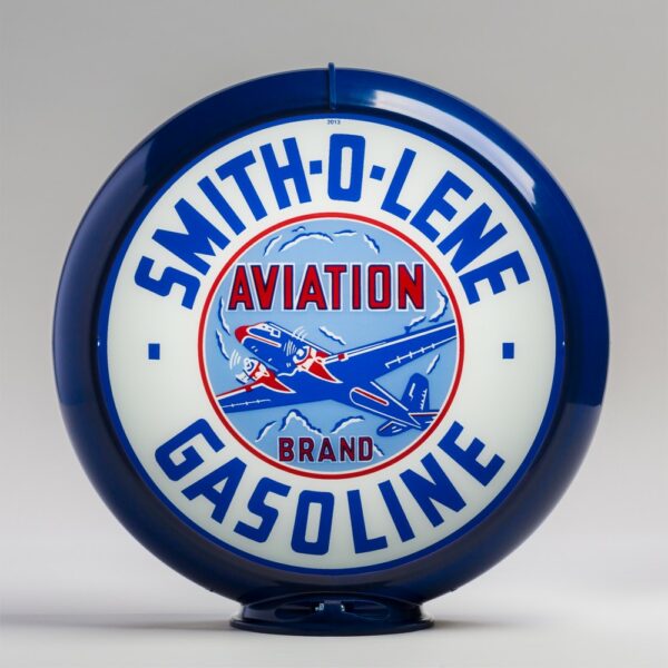 Smitholene 13.5" Gas Pump Globe with dark blue plastic body