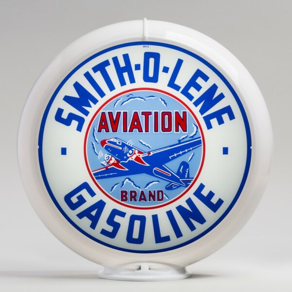 Smitholene 13.5" Gas Pump Globe with white plastic body