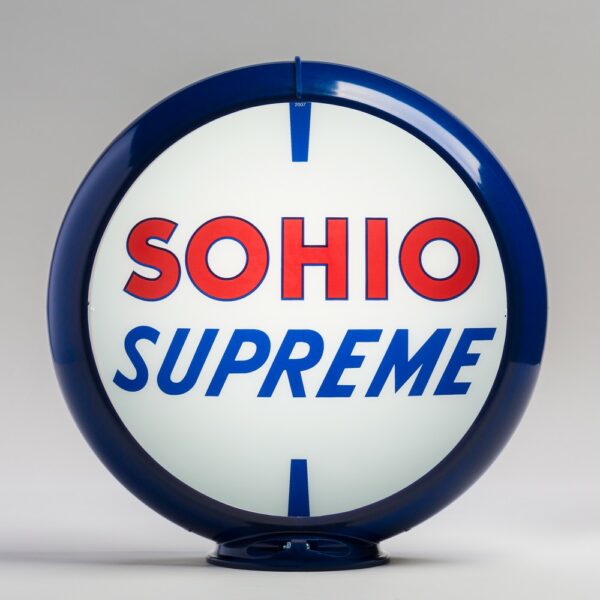 Sohio 13.5" Gas Pump Globe with dark blue plastic body
