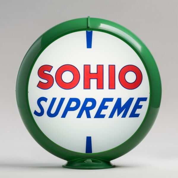 Sohio 13.5" Gas Pump Globe with green plastic body