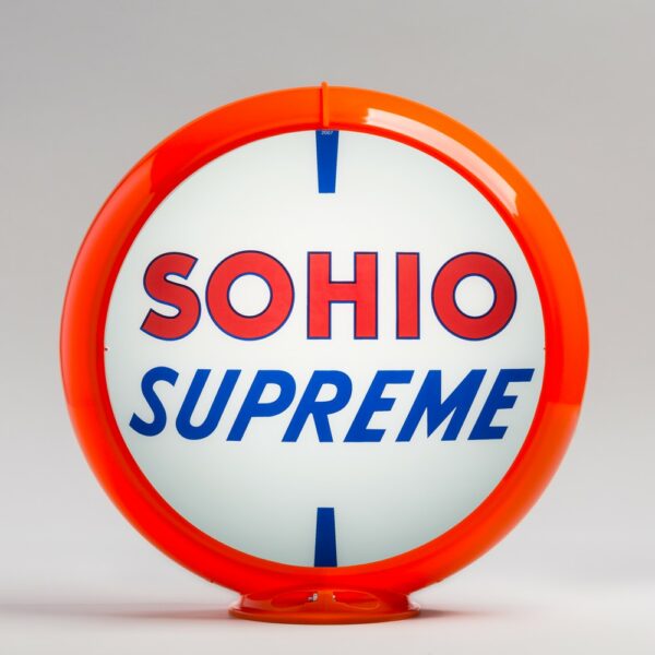 Sohio 13.5" Gas Pump Globe with orange plastic body