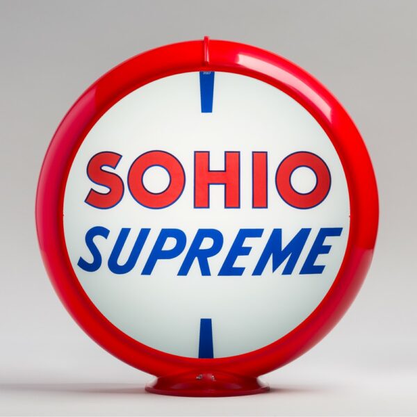 Sohio 13.5" Gas Pump Globe with red plastic body