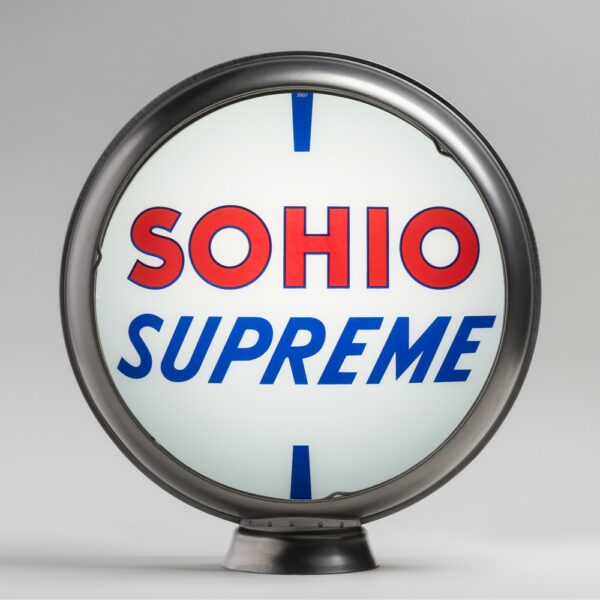 Sohio 13.5" Gas Pump Globe with unpainted steel body