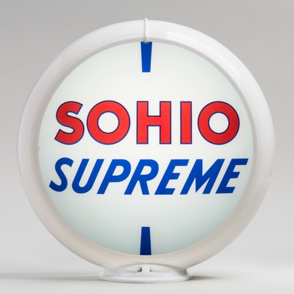 Sohio 13.5" Gas Pump Globe with white plastic body