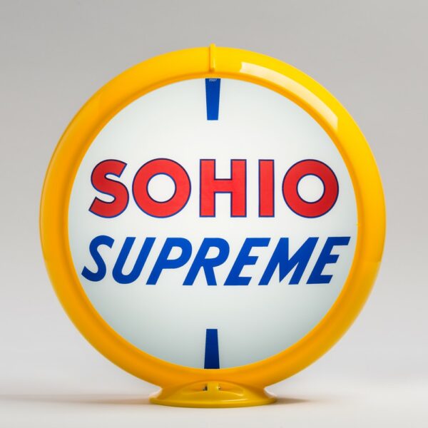 Sohio 13.5" Gas Pump Globe with yellow plastic body