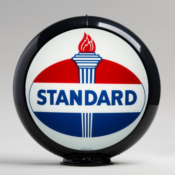 Standard Oval 13.5" Gas Pump Globe with black plastic body