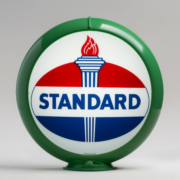 Standard Oval 13.5" Gas Pump Globe with green plastic body