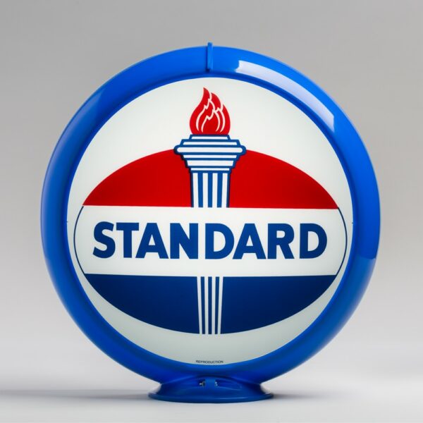 Standard Oval 13.5" Gas Pump Globe with light blue plastic body